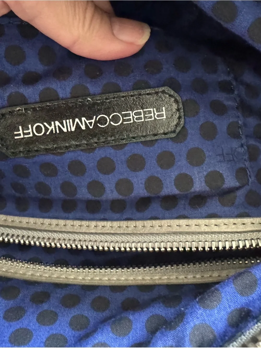 Rebecca Minkoff MAB Light Gray Leather Satchel Y2K
